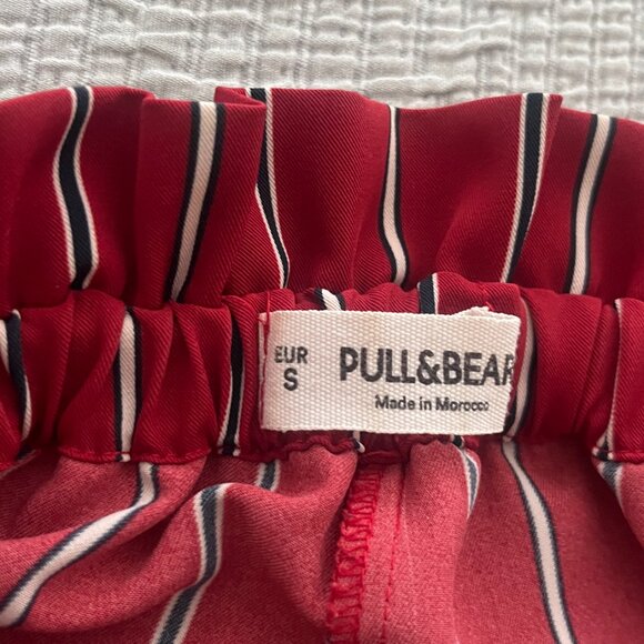 Stylish Red Striped Paperbag Waist Pants - Picture 6 of 7